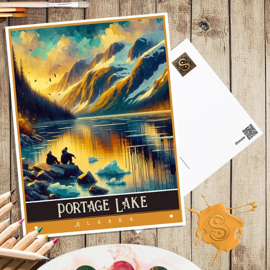 Portage Lake, Alaska | schilderij Briefkaart