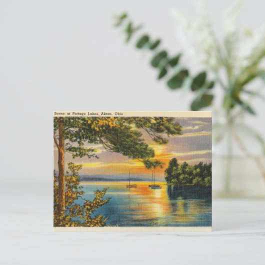 Portage-meren, Akron, Ohio Briefkaart (Staand voorkant)