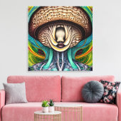 Portait van een paddenstoel met menselijke eigensc canvas afdruk (Insitu (Woonkamer))