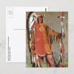 Portait van Indiaas Chief Mato-Tope door George Ca Briefkaart