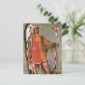 Portait van Indiaas Chief Mato-Tope door George Ca Briefkaart (Staand voorkant)