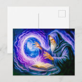 Portal-opening afbeelding in oliebeschilderde fant feestdagenkaart (Voorkant / Achterkant)