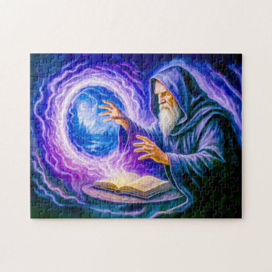 Portal-opening mage in oil painted fantasy legpuzzel (Horizontaal)