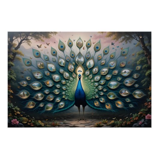 Portal Peacock Panorama Perfect Poster (Voorkant)