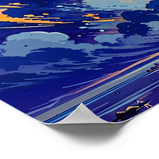 Portal Vortex - Lone Silhouette Fantasy Art Poster (Hoek)