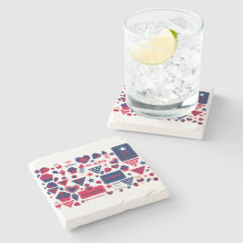 Portavasos 4 de Julio Stenen Onderzetter