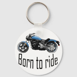 Porte-clé "Born to ride", moto-bleue Sleutelhanger