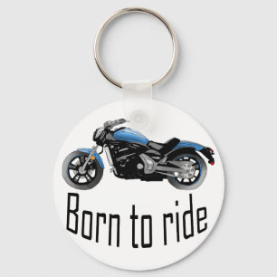 Porte-clé "Born to ride", moto-bleue Sleutelhanger