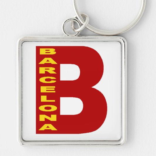 Porte-clé carré Premium BARCELONA Sleutelhanger (Voorkant)