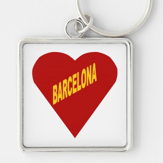 Porte-clé carré Premium BARCELONA Sleutelhanger (Voorkant)