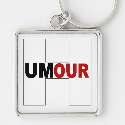 Porte-clé carré Premium DESIGN HUMOR Sleutelhanger (Voorkant)