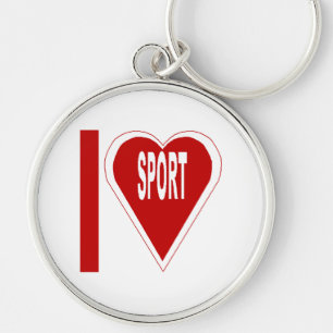 Porte clé Rond Premium I LOVE SPORT Sleutelhanger