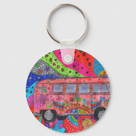 porte clef van-hippie sleutelhanger (Voorkant)