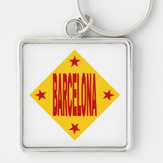 Porte-clés carré Premium BARCELONA Sleutelhanger (Voorkant)