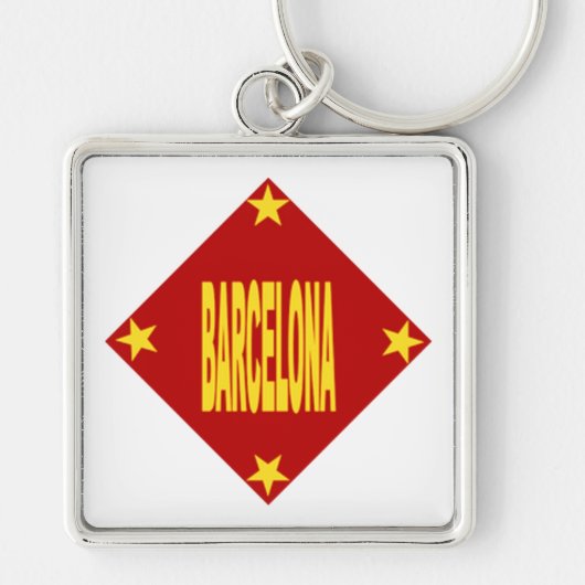 Porte-clés carré Premium Design BARCELONA Sleutelhanger (Voorkant)