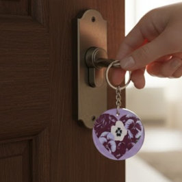Porte-clés en acrylique Coeur de Violettes Sleutelhanger