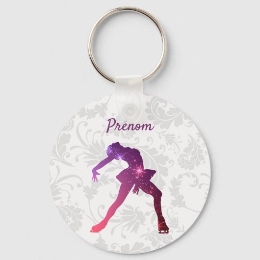 Porte clés pour patineuse - Silhouette Roos Violet Sleutelhanger (Voorkant)