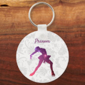 Porte clés pour patineuse - Silhouette Roos Violet Sleutelhanger (Voorkant)