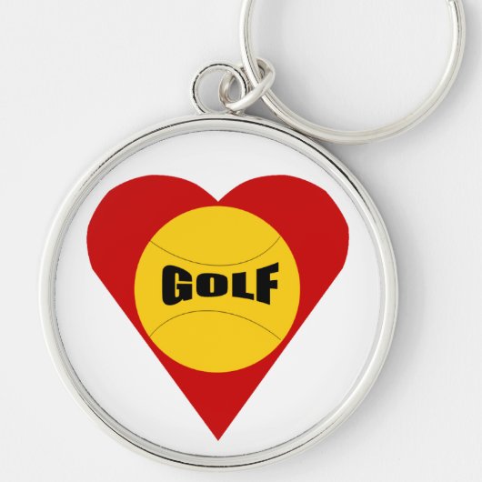 Porte-clés rond Premium AMOUR GOLF Sleutelhanger (Voorkant)