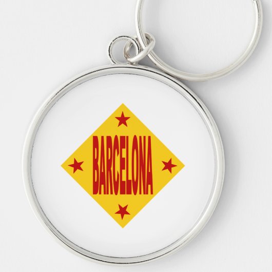 Porte-clés rond Premium BARCELONA Sleutelhanger (Voorkant)