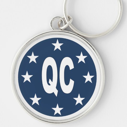 Porte-clés rond Premium DESIGN QUEBEC Sleutelhanger (Voorkant)