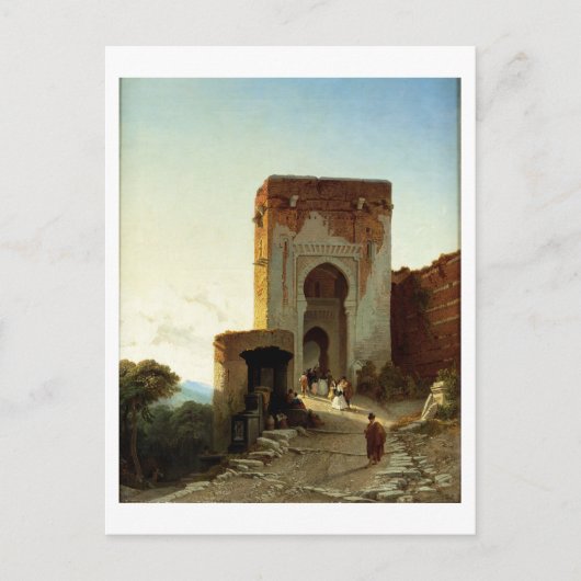Porte de Justice, Alhambra, Granada (olie op canva Briefkaart (Voorkant)