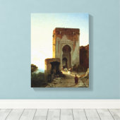 Porte de Justice, Alhambra, Granada (olie op canva Canvas Afdruk (Insitu (Houten vloer))