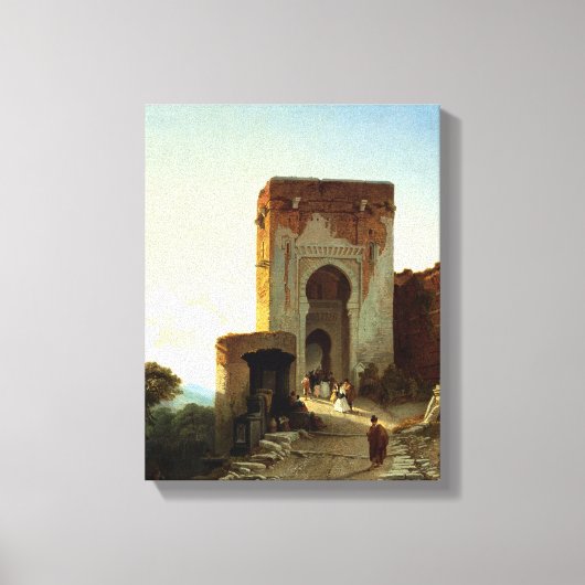 Porte de Justice, Alhambra, Granada (olie op canva Canvas Afdruk (Voorkant)