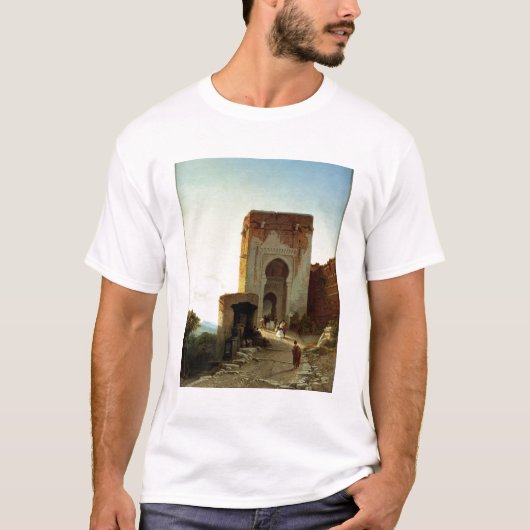 Porte de Justice, Alhambra, Granada (olie op canva T-shirt (Voorkant)