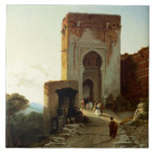 Porte de Justice, Alhambra, Granada (olie op canva Tegeltje (Voorkant)