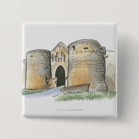 Porte des Tours, Frankrijk Vierkante Button 5,1 Cm (Voorkant)