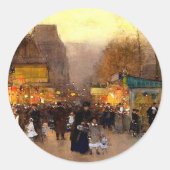 Porte Saint Martin met Kerst in Parijs Ronde Sticker (Voorkant)