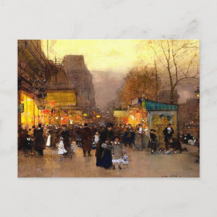 Porte Saint Martin met Kerstmis in Parijs Feestdagenkaart