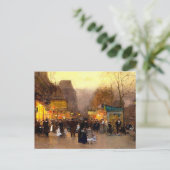 Porte Saint Martin met Kerstmis in Parijs Feestdagenkaart (Staand voorkant)