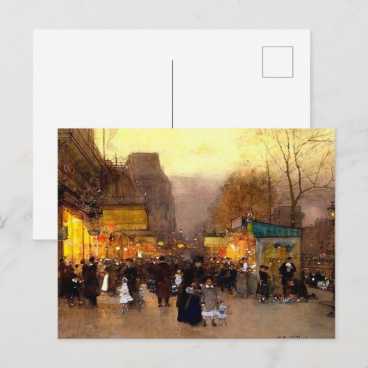 Porte Saint Martin met Kerstmis in Parijs Feestdagenkaart (Voorkant / Achterkant)