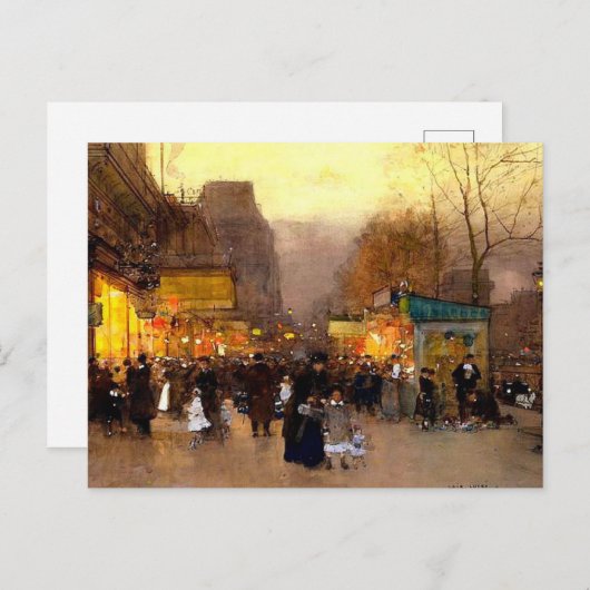 Porte Saint Martin met Kerstmis in Parijs Feestdagenkaart (Voorkant / Achterkant)