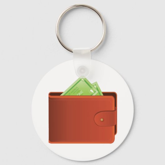 portefeuille vol geld Sleutelhanger (Achterkant)