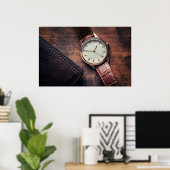 Portemonnee en horloge. Zakelijke objecten Poster (Thuiskantoor)