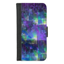 Portemonnee telefoonhoes met een abstract bloemeno
