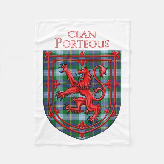 Porteous Tartan Scottish Play Lion Rampant Fleece Deken (Voorkant)