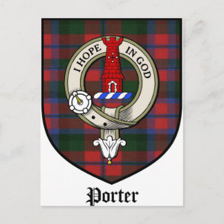Porter Clan Crest Badge Tartan Briefkaart
