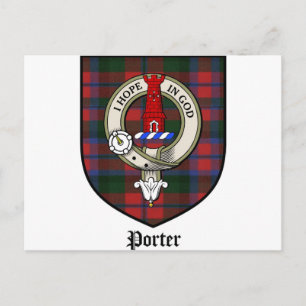 Porter Clan Crest Badge Tartan Briefkaart