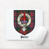 Porter Clan Crest Badge Tartan Muismat (Met muis)