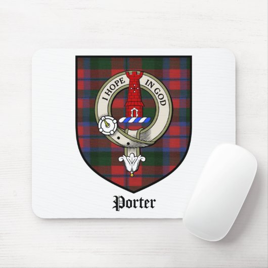 Porter Clan Crest Badge Tartan Muismat (Met muis)