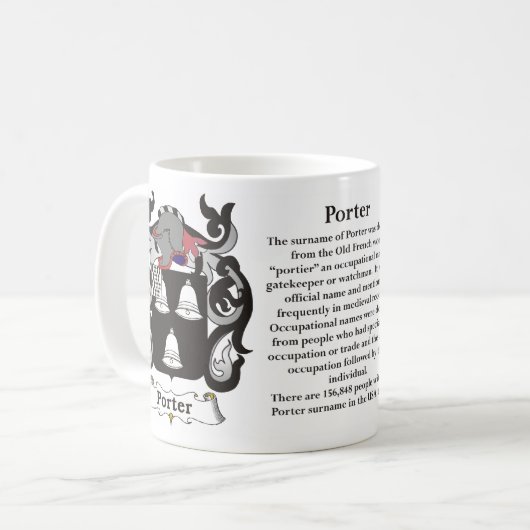 Porter Family Coat of Arms Mok (Voorkant links)