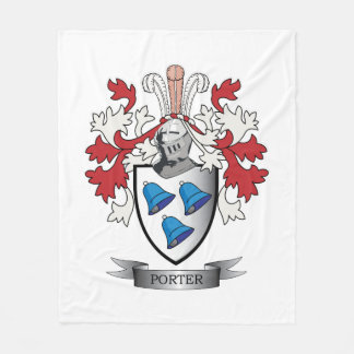 Porter Family Crest Coat of Arms Fleece Deken