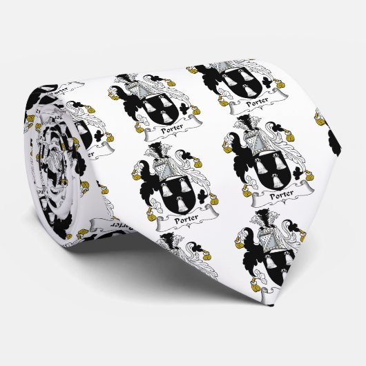 Porter Family Crest Stropdas (Opgerold)
