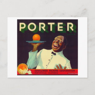 Porter Oranje LabelPorterville, CA Briefkaart