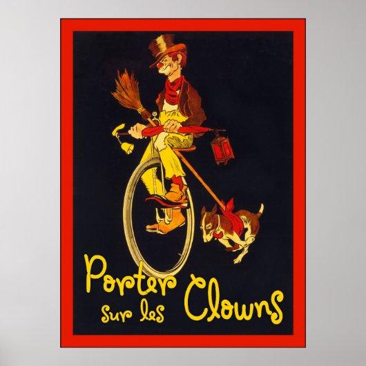 Porter Sur Les Clowns ~ Circus Poster (Voorkant)