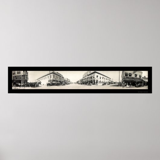 Porterville CA Streets Foto 1914 Poster (Voorkant)